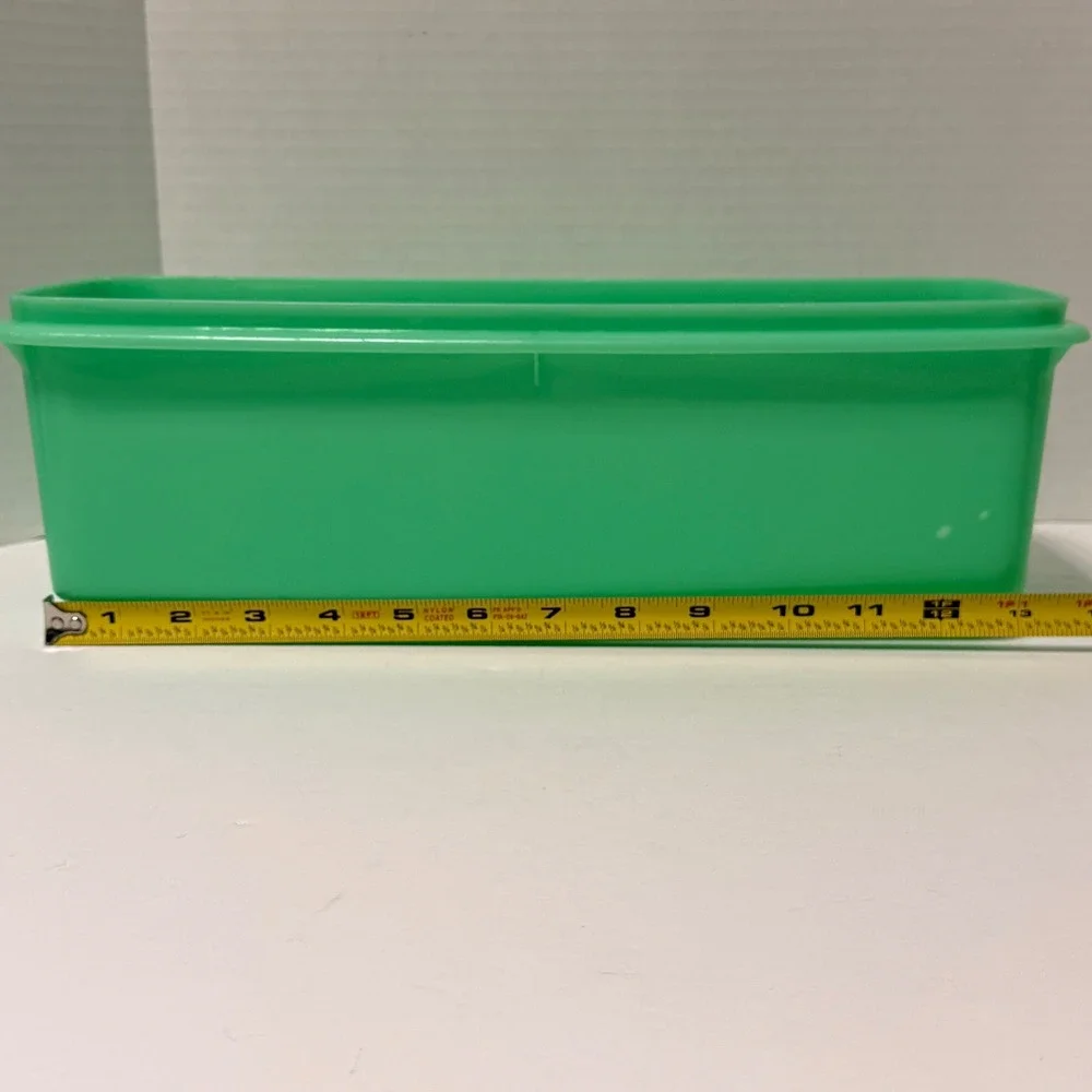 Vintage Tupperware 782-5 Mint Green Rectangular Storage Bin Made in USA Jadeite